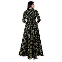 Becooper Women's Rayon Printed Kurta/Gown (Green)-thumb1