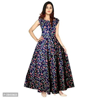 Becooper Women's Rayon Printed Kurta/Gown (Multi)-thumb0