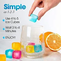 Square Shape Reusable Ice Cubes, Ice Cubes Moulds Filled with Pure Water (Pack of 12)-thumb4