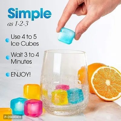 Square Shape Reusable Ice Cubes, Ice Cubes Moulds Filled with Pure Water (Pack of 12)-thumb5