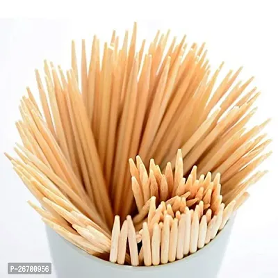 80pcs Wooden Color Bamboo BBQ Skewers, Barbeque Seekh Kabab Sticks, Fruit stick-thumb2