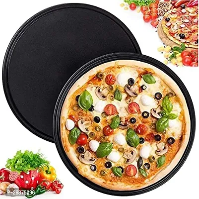 Non-Stick 26cm Carbon Steel PizzaTray l Round Cake Baking Tray (Pack of 2)