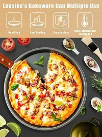 Non-Stick 23cm Carbon Steel PizzaTray l Round Cake Baking Tray (Pack of 2)-thumb3