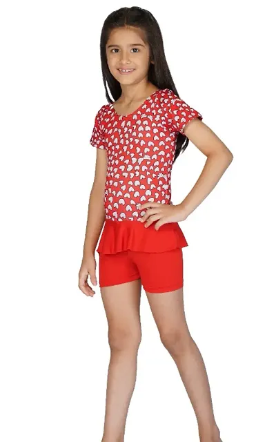 Piftif Assorted colour Girls Swimming Costume | Swim Suit | Swimwear | Swimming Dress for Girls Multipurpose wear for swimming, diving, cycling, aerobics