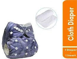 Washable Adjustable Reusable Cartoon Print Cloth Diapers with 1 Microfiber Insert( 3 Layered)-thumb1