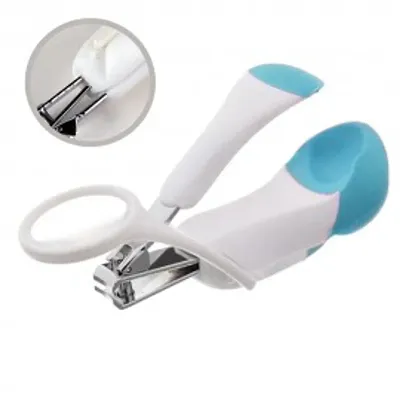 very Soft and Gentle Nail Clipper with Magnifier, White/Mix Color