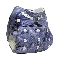 Washable, Adjustable, Reusable cartoon print diapers Cloth Diapers.(3 months - 2 years) with 3 Charcoal insert ( 5 layered)-thumb2