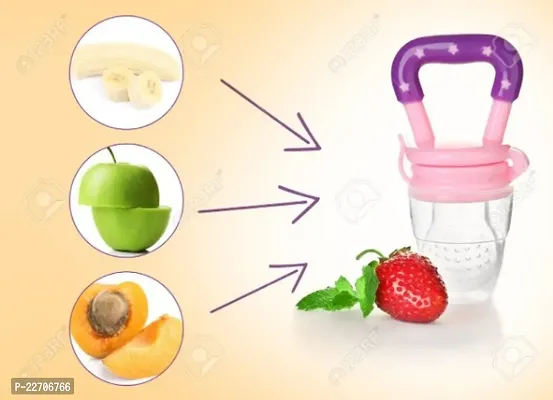 Silicone Baby Food And Fruit Feeder Cum Nibbler Two Feeder BPA Free, Hygenic Teether And Feeder-thumb0