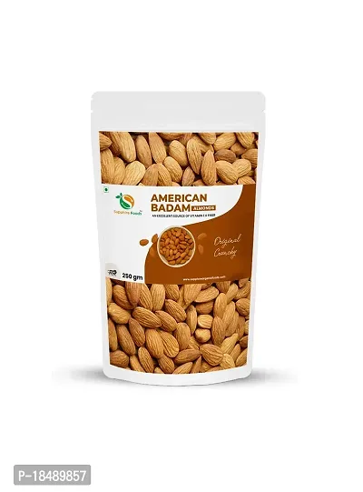SAPPHIRE FOODS American Badam, Whole Almonds Natural Premium Almonds | High in Fiber  Boost Immunity | Real Nuts | Gluten Free (250G)