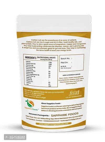 SAPPHIRE FOODS Natural Premium Cashews | Whole Crunchy Cashew | Premium Kaju nuts | Nutritious  Delicious | Gluten Free | Source of Minerals  Vitamins (250 g)-thumb2