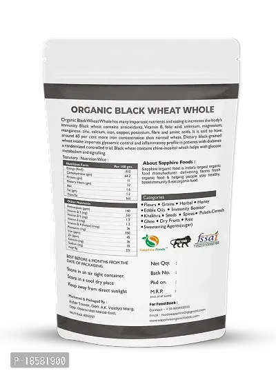 SAPPHIRE FOODS Organic Black Wheat Whole Grain | Chemical Free | Gluten Free | Kaala Gehu (1kg)-thumb2