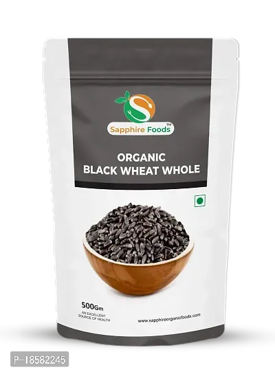 SAPPHIRE FOODS Organic Black Wheat Whole Grain | Chemical Free | Gluten Free | Kaala Gehu (500g)-thumb0