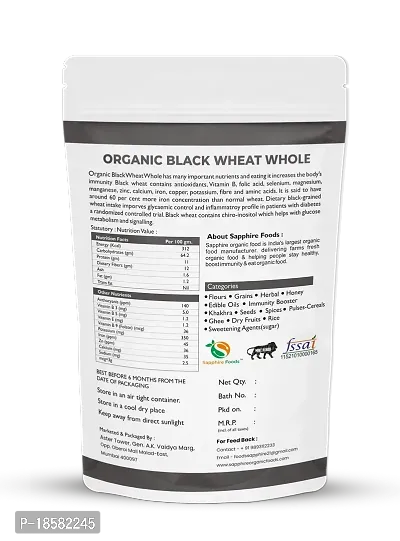 SAPPHIRE FOODS Organic Black Wheat Whole Grain | Chemical Free | Gluten Free | Kaala Gehu (500g)-thumb2