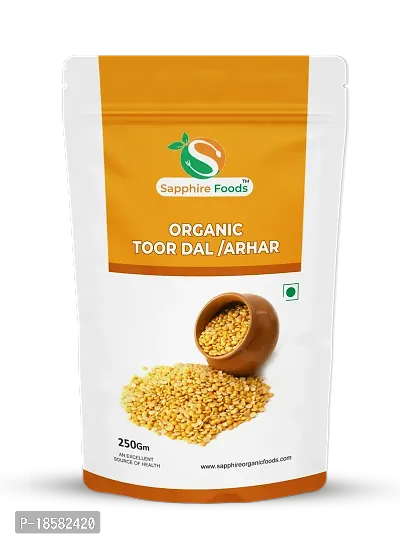 SAPPHIRE FOODS Unpolished Toor Dal Chemical Free  Pesticides Free | Unadulterated | Natural source of Protein (250g)