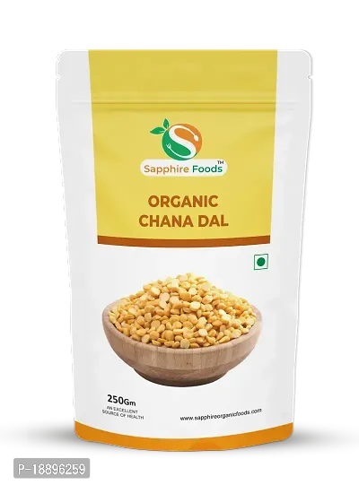 SAPPHIRE FOODS Organic Chana Dal Vegan, Unpolished and Gluten Free Dal (250g), Pesticide-Free Unpolished Chana Dal | Natural | No Artificial Flavors.