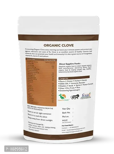 SAPPHIRE FOODS Organic Clove/Laung/Lavangalu (Organicclove-1kg), Cloves Whole | Whole Spices | Aromatic  Flavorful | For Seasoning Garam Masala, Tea, Rice Dishes-thumb2