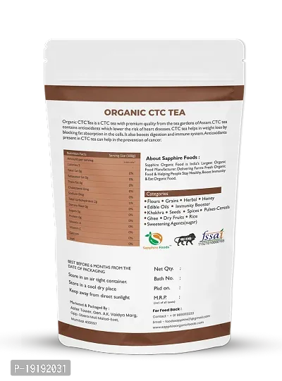 Sapphire Foods Organic CTC Tea Premium Quality Herbs Herbal Tea Pouch (250g)-thumb2