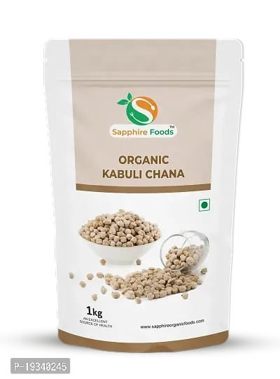 SAPPHIRE FOODS Kabuli Chana White Chana Chole Organic Healthy Chana (1kg)-thumb0