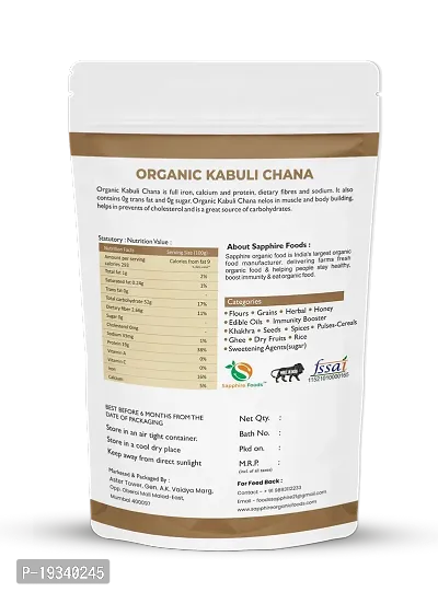 SAPPHIRE FOODS Kabuli Chana White Chana Chole Organic Healthy Chana (1kg)-thumb2