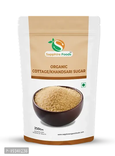 SAPPHIRE FOODS Organic Desi Khand Khandsari Raw Sugar Desi Natural Khand Unprocessed Raw Sugar Chemical Free  Sulphur less, Semi Crystal Sugar (250g)