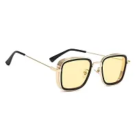 CREEK Men's Square Sunglasses Black, Yellow Frame Black, Yellow Lens (Medium) - Pack of 2-thumb2