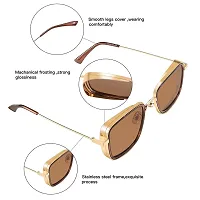 CREEK Mens Carryminati Square Sunglasses Frame (GOLD-BROWN)-thumb4