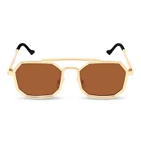 CREEK UV Protected Driving Vintage Hexagon Honeycomb Copper Body Sunglasses for Men and Women CH-11625 (GOLD/BROWN)-thumb1