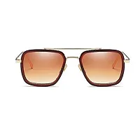 CREEK Unisex Rectangular Sunglasses Brown Frame, Brown Lens (Free Size) - Pack Of 1-thumb1