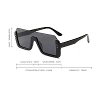 CREEK Men Rectangular Sunglasses Black, Blue Frame, Black Lens (Free Size) - Pack of 02-thumb4