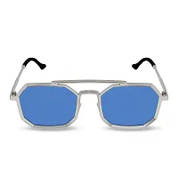 CREEK UV Protected Driving Vintage Hexagon Honeycomb Copper Body Sunglasses for Men and Women CH-11625 (SILVER/BLUE)-thumb1