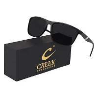 Creek Unisex Polarized Sports Sunglasses for Men & Women with Polarized Testing Card And Glasses Pouch (BLACK)-thumb1