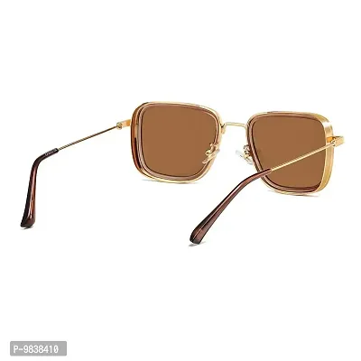 CREEK Mens Carryminati Square Sunglasses Frame (GOLD-BROWN)-thumb3