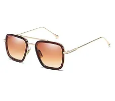 CREEK Unisex Rectangular Sunglasses Brown Frame, Brown Lens (Free Size) - Pack Of 1-thumb2