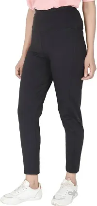 Elite Black Polyester Track Pant For Women-thumb2