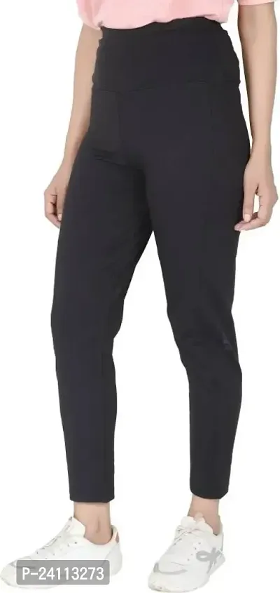 Elite Black Polyester Track Pant For Women-thumb3