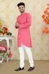 Reliable Pink Cotton Blend Kurtas For Men-thumb4