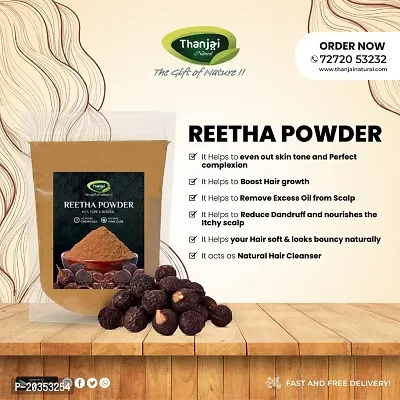 Thanjai Natural Reetha | Aritha | Soapnuts (Sapindus Mukorossi) Powder 100gm For Silky  Smooth Hairs | Hair Cleansing  Conditioning | Hair, Face  Skin Care - 100% Pure and Natural-thumb3