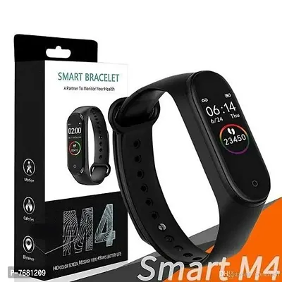 M4 Smart Band Wireless Sweatproof V4.0  (Black Strap, Size : FREE SIZE)-thumb0