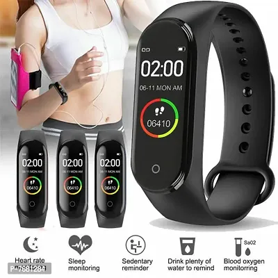 M4 Smart Band Wireless Sweatproof V4.0  (Black Strap, Size : FREE SIZE)-thumb0