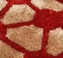 Gopal Ji Creation Kids Bath mat/Floor Rug, Football Design, 100% Cotton, 60 cm Round, Anti-Skid Backing, (Red&Beige)-thumb1