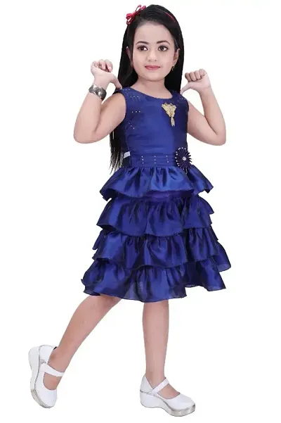 Partywear Cotton Blend Dress for Girls