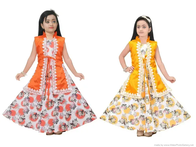 Fabulous Rayon Dress For Girls Pack Of 2