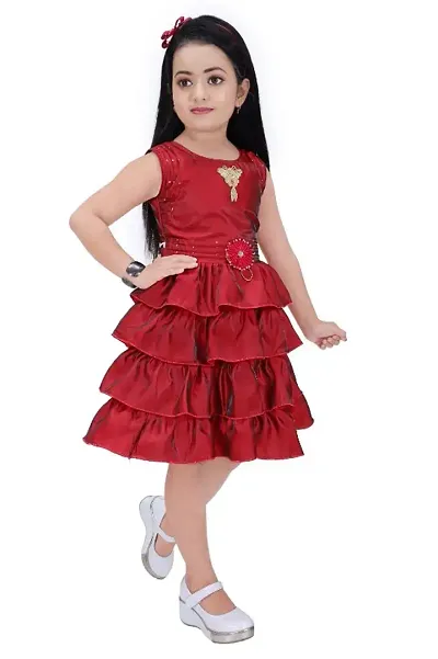 Fabulous Rayon Solid Dress For Girls