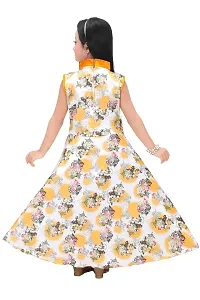 Fabulous Yellow Rayon Printed Dress For Girls-thumb2