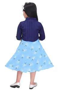 Fabulous Blue Rayon Printed Dress For Girls-thumb2