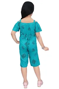 Fabulous Blue Rayon Printed Dress For Girls-thumb1