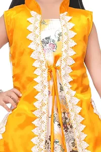 Fabulous Yellow Rayon Printed Dress For Girls-thumb3