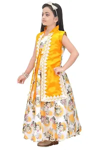 Fabulous Yellow Rayon Printed Dress For Girls-thumb1