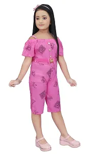 Fabulous Pink Rayon Printed Dress For Girls-thumb1