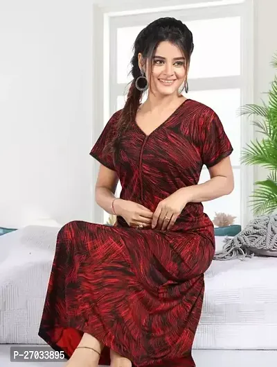 Fabulous Polyester Self Pattern Night Gowns For Women-thumb0